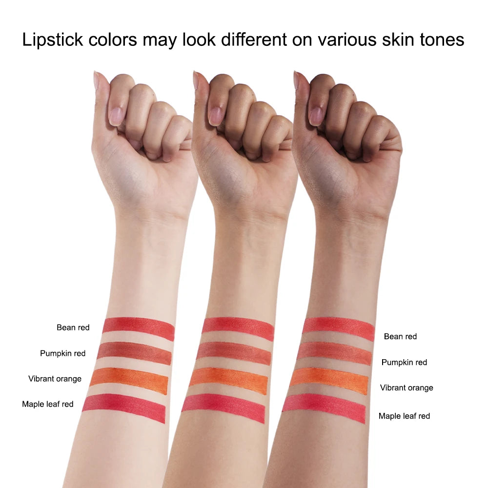 4 Colors Cigarette Shaped Lip Gloss Set Matte Velvet High Pigment Waterproof Long Lasting Non Transfer Portable Mini Lip Makeup Cosmetic