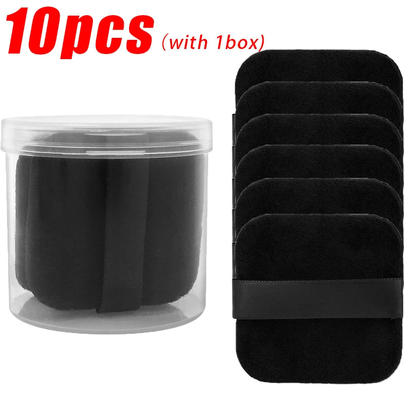 1/20pcs Black Velvet Cosmetic Puff with Box Loose Setting Powder Puffs BB Cream Foundation Powder Pad Beauty Makeup Tools