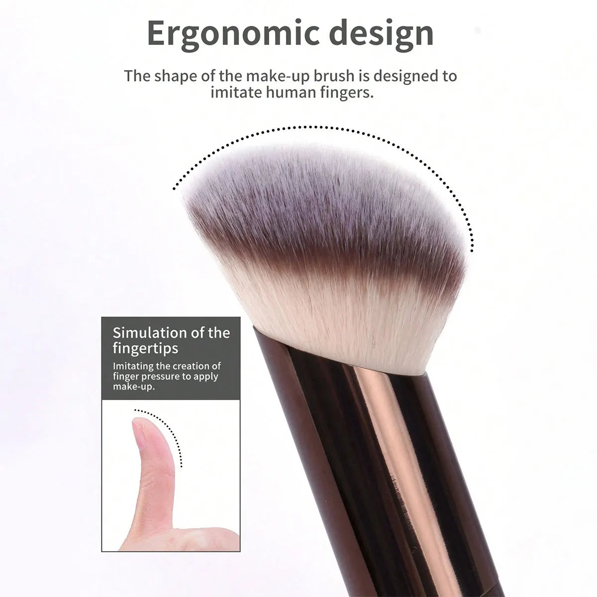1pc Professional Foundation Brush Set, Beveled Tubular Makeup Brush, Makeup Tools With Soft Fiber For Easy Carrying, Brush For T