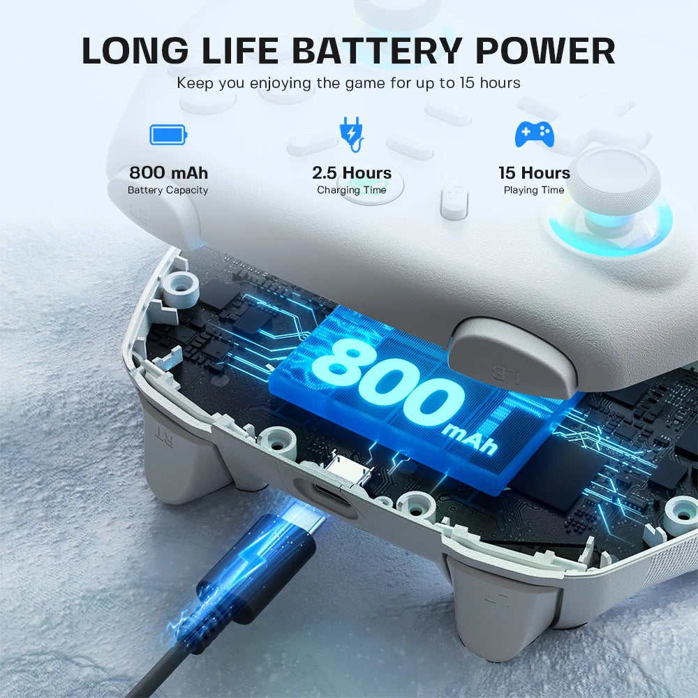 ECHTPower PC Game Controller with Hall Effect Joysticks (Zero Drift), Durable Hair Triggers & Adjustable Vibration – Wired Gamin