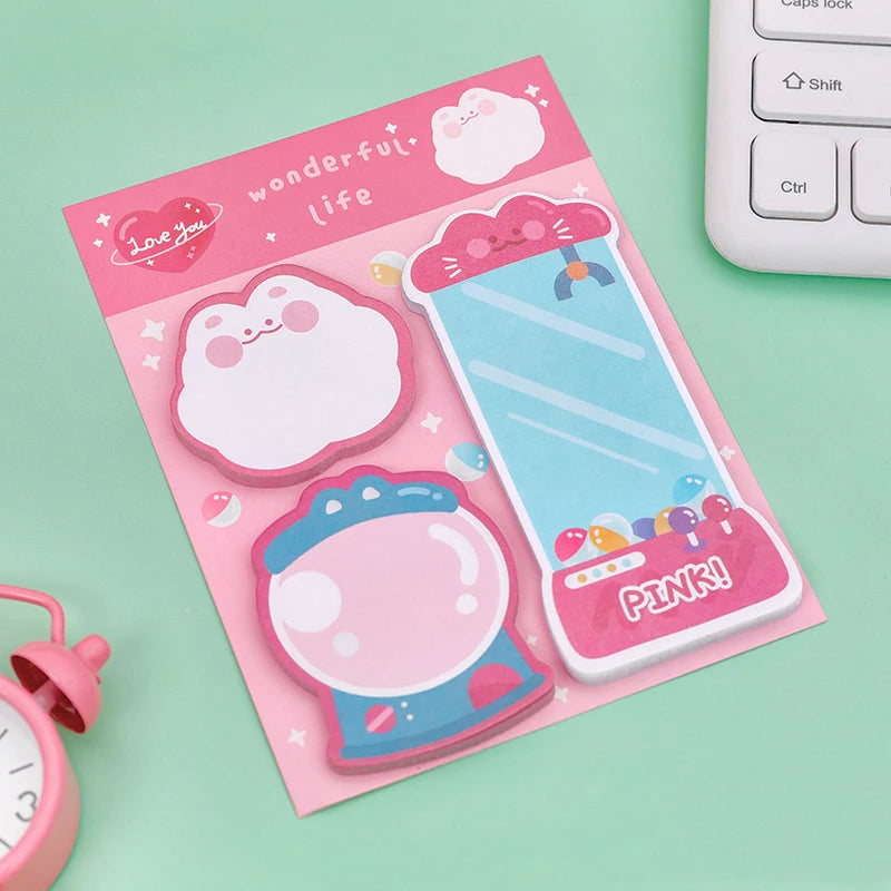 1 Piece Lytwtw's Cartoon Adhesive Cute Kawaii Animals Notes Notepad Memo Pad Office School Supplies Stationery Sticker