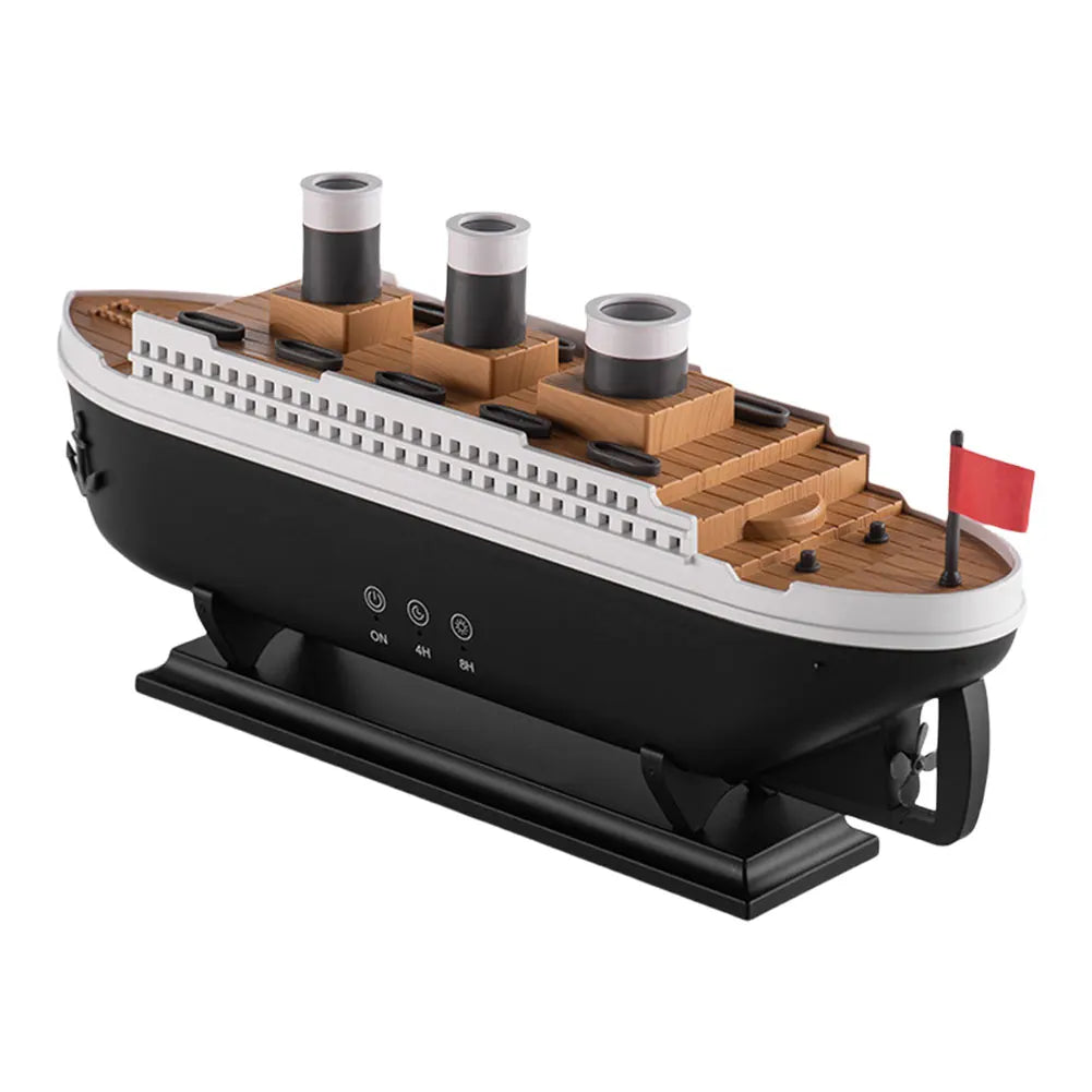 Retro Ship Air Humidifier 250ml Ocean Liner Essential Oil Diffuser Aromatherapy Diffuser Auto Shut-Off Night Light for Home Room