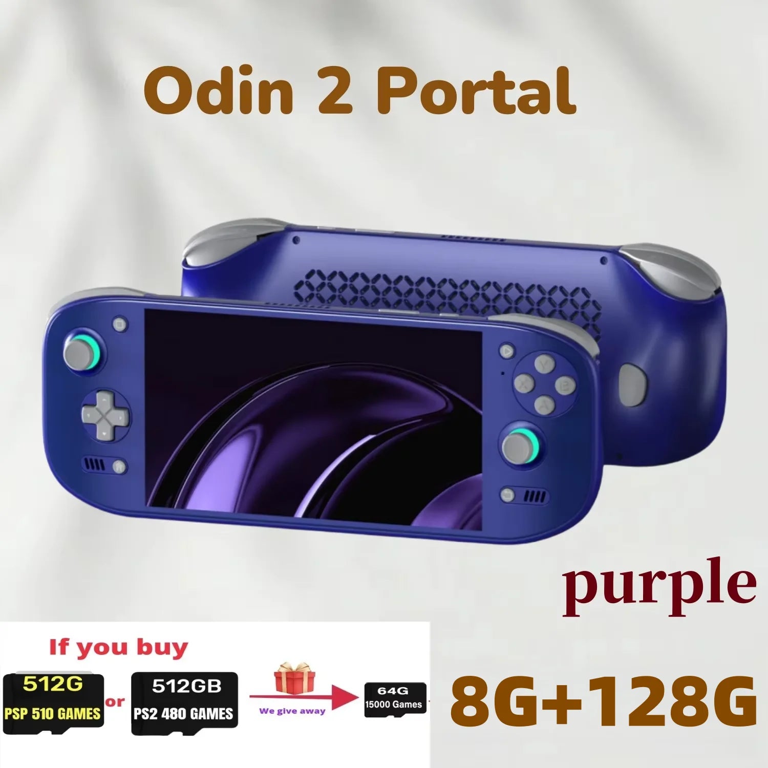 AYN Odin 2 Portal Handheld Game Console 7 Inch 120HZ Screen Android13 8000mAh 8Gen2 Open Source  Portable Console PSP PS2 Gifts