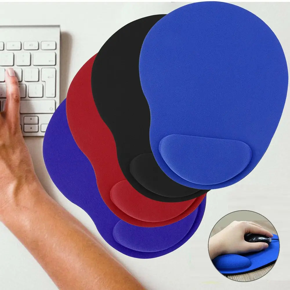 Ergonomic Wrist Rest Mouse Pad with Memory Foam - Non-Slip Gel Support Wrist Pad for Computer PC Laptop, Comfortable Office Desk Mat for Gaming & Work, Pain Relief Wrist Cushion