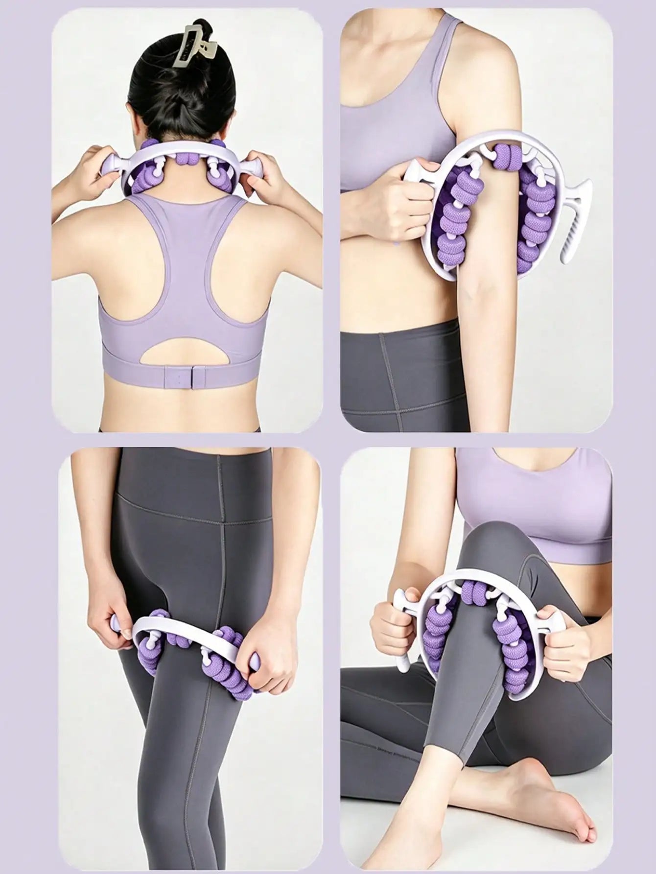 1Pc Yoga Leg Ring Clamp Equipped with 28 Roller Wheels, Calf Muscle Relief, Leg Massage & Shaping Roller Clamp