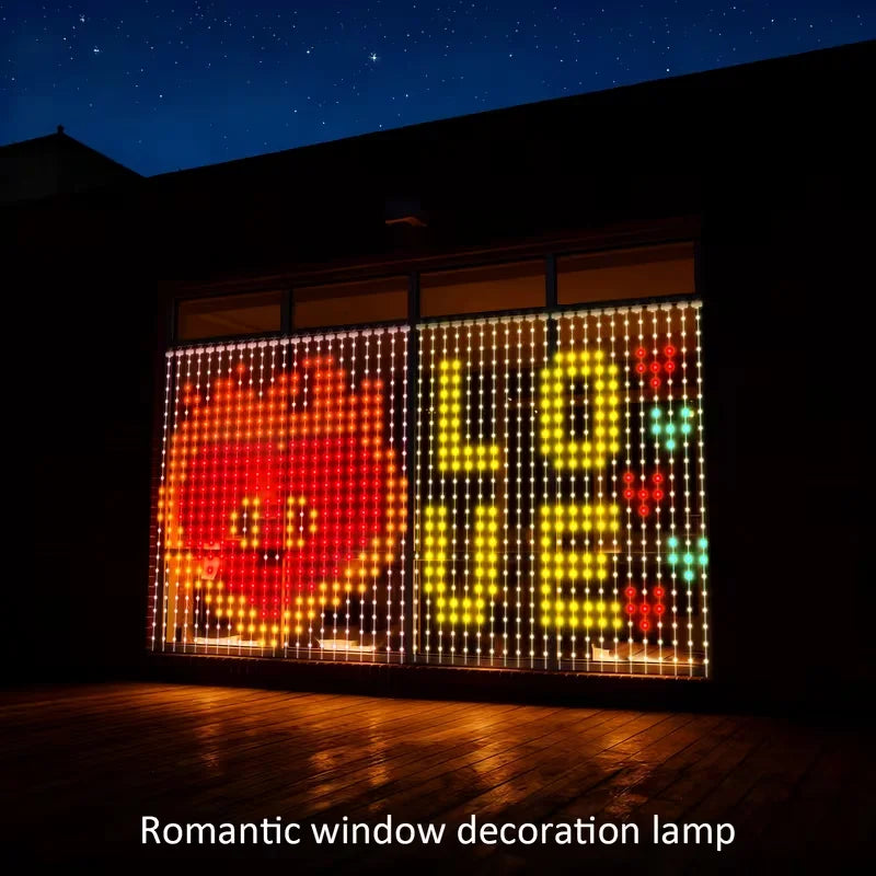 Smart Curtain Lights LED String Lights DIY Color Changing Window Fairy Lights Music Sync for Indoor Outdoor Backdrop Wall Decor