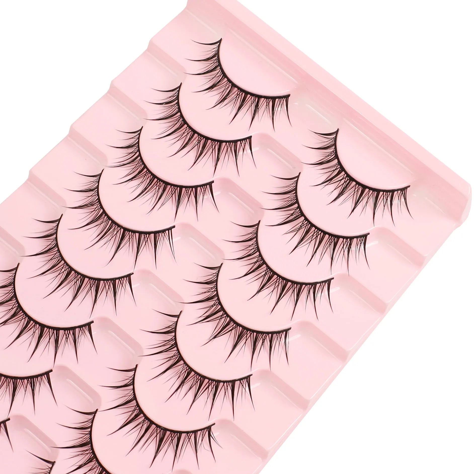 10 Pairs of Natural False Eyelashes Cartoon Style 3D Imitation Mink Fur Wing Shape Soft and Natural Realistic Eyelash Extension
