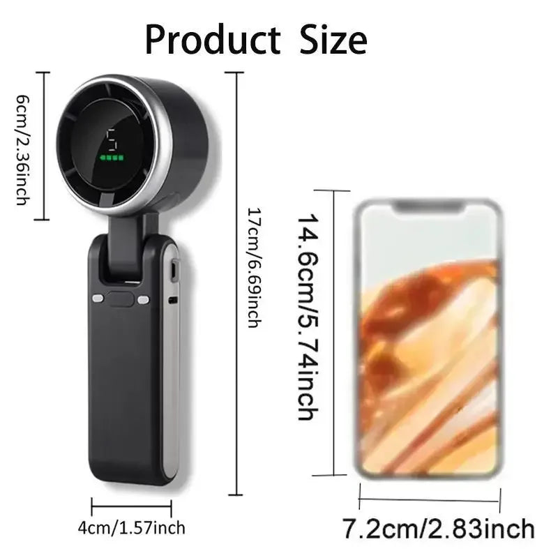 3-in-1 Fan, 5-speed, 3600mAh Rechargeable Lithium Battery, USB Charging, Travel Mini Fan