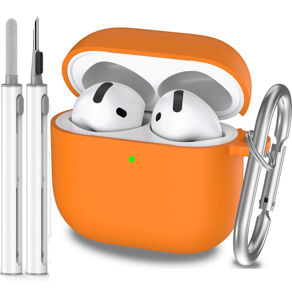 for AirPods 4th Generation Case Cover 2024, Military Grade Soft Silicone Shock-Absorbing for AirPods 4 Case with Keychain & Clea
