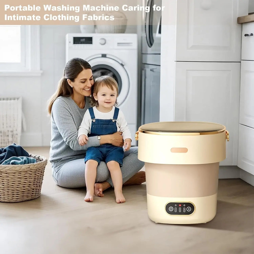 13L Portable Washing Machine for Underwear & Socks, Foldable Mini Washer with 3 Wash Modes and Spin Dryer, for RV and Travel