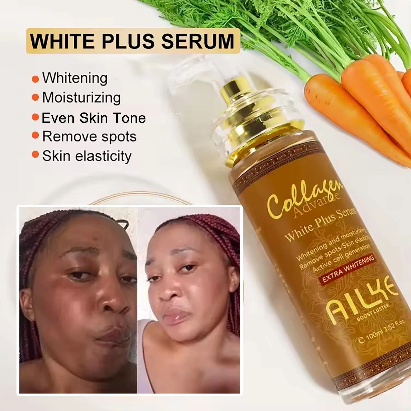 AILKE Collagen Whitening Set, Moisturizer, Hydration, Dark Spot Removal, Brightening Body Lotion, Armpit Whitening Cream