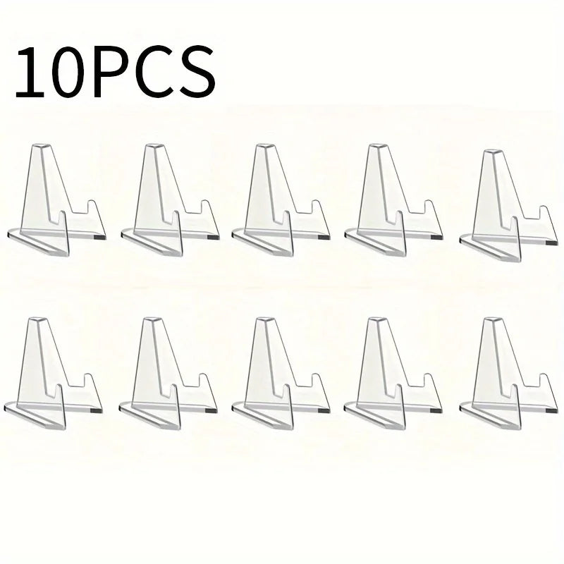 10pcs, Mini Clear Acrylic Easel Stands Coin Display Easel Holder Baseball Sports Card Stands Trading Graded Card Easel Stand