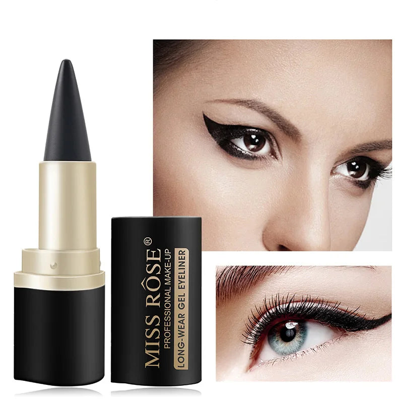 MissRose Waterproof Eyeliner Gel Matte - 24H Quick-drying Rich Pigment Single Head Gel Pencil Smudge-proof Long-lasting Black