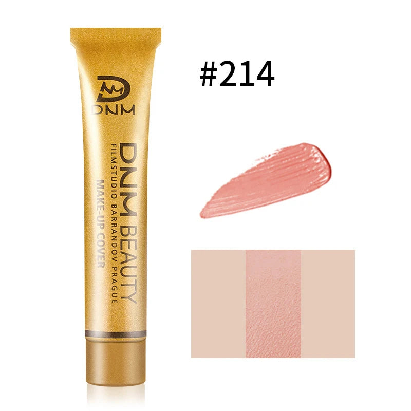 Gold Tube Full Coverage Concealer,Face High Coverage Foundation Cream For Dark Circles Tattoos Freckles Redness,Even Skin Tone