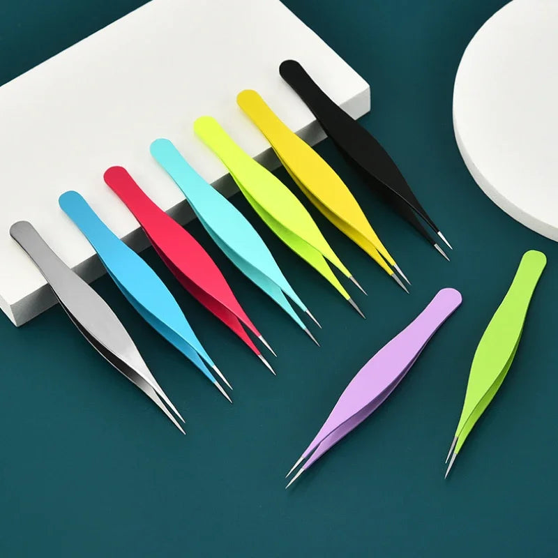 New Super Pointed Acne Clip Acne Needle Grafting Eyelash Clip Blackhead Clip Fake Eyelash Tweezers Feauty Tool  Lash Tweezers