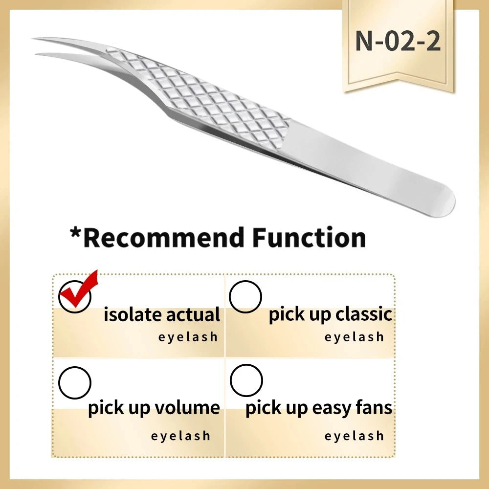 Eyelash extension tweezer volume precise luxury diamond grip 420 stainless steel high quality eyebrow from nagaraku makeup