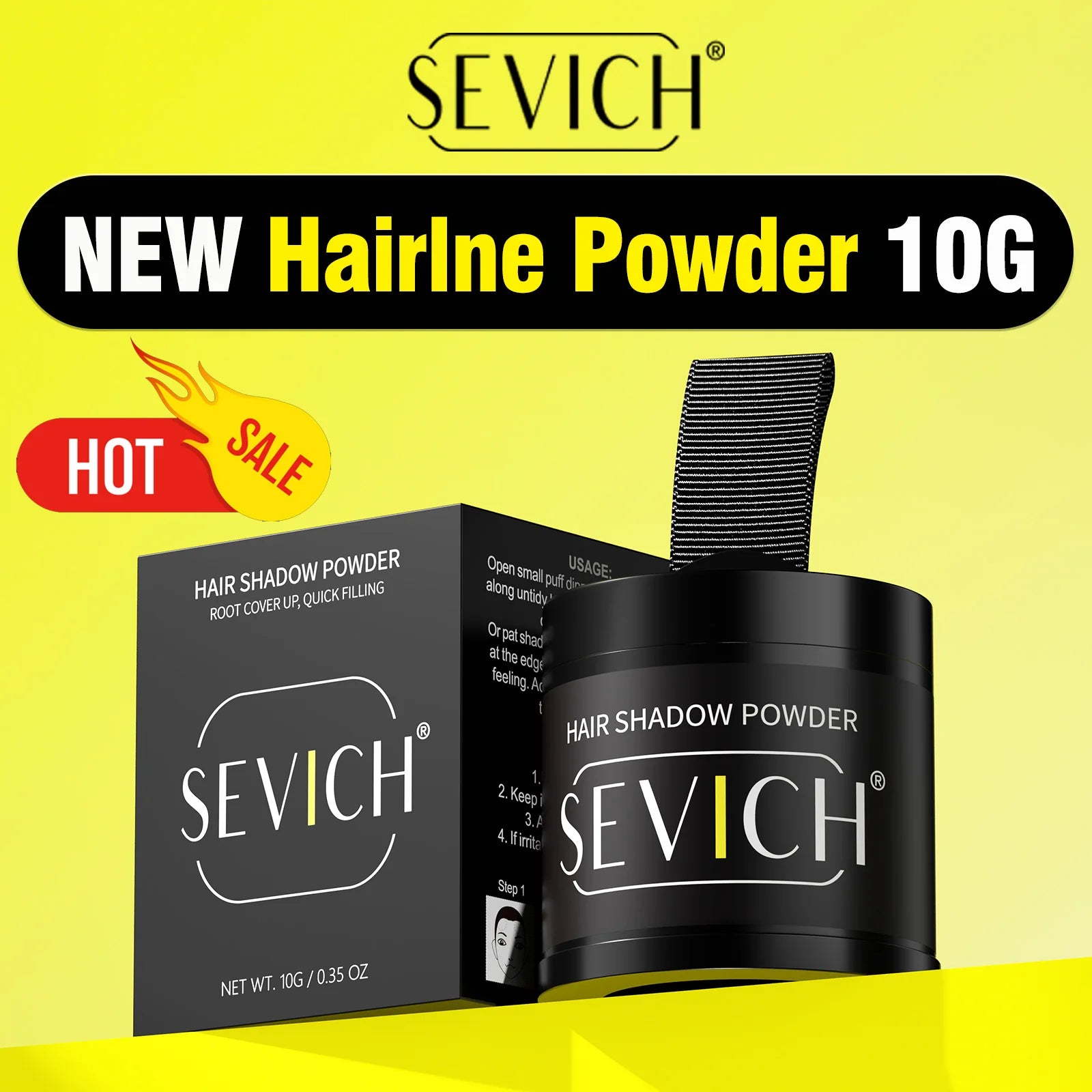 10g SEVICH Hairline Powder Hair Root Cover Up Waterproof Instant Modified Repair Hair Shadow Powder Makeup Hair Concealer 5color