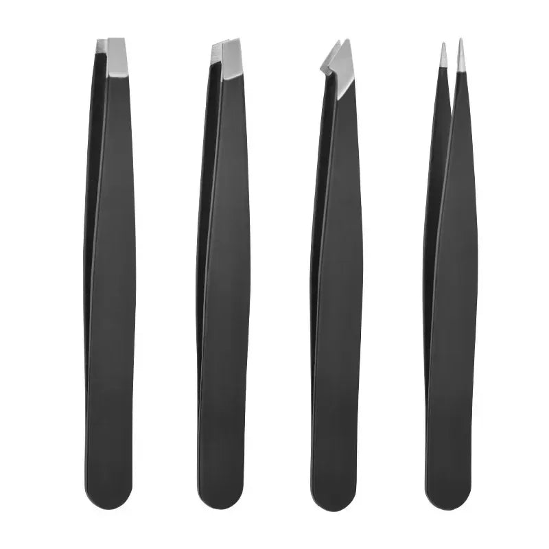 Professional Stainless Steel Precision Tweezer - Slant Tip Hair Plucker for Easy Grooming Brow Clips Removal Makeup Tools