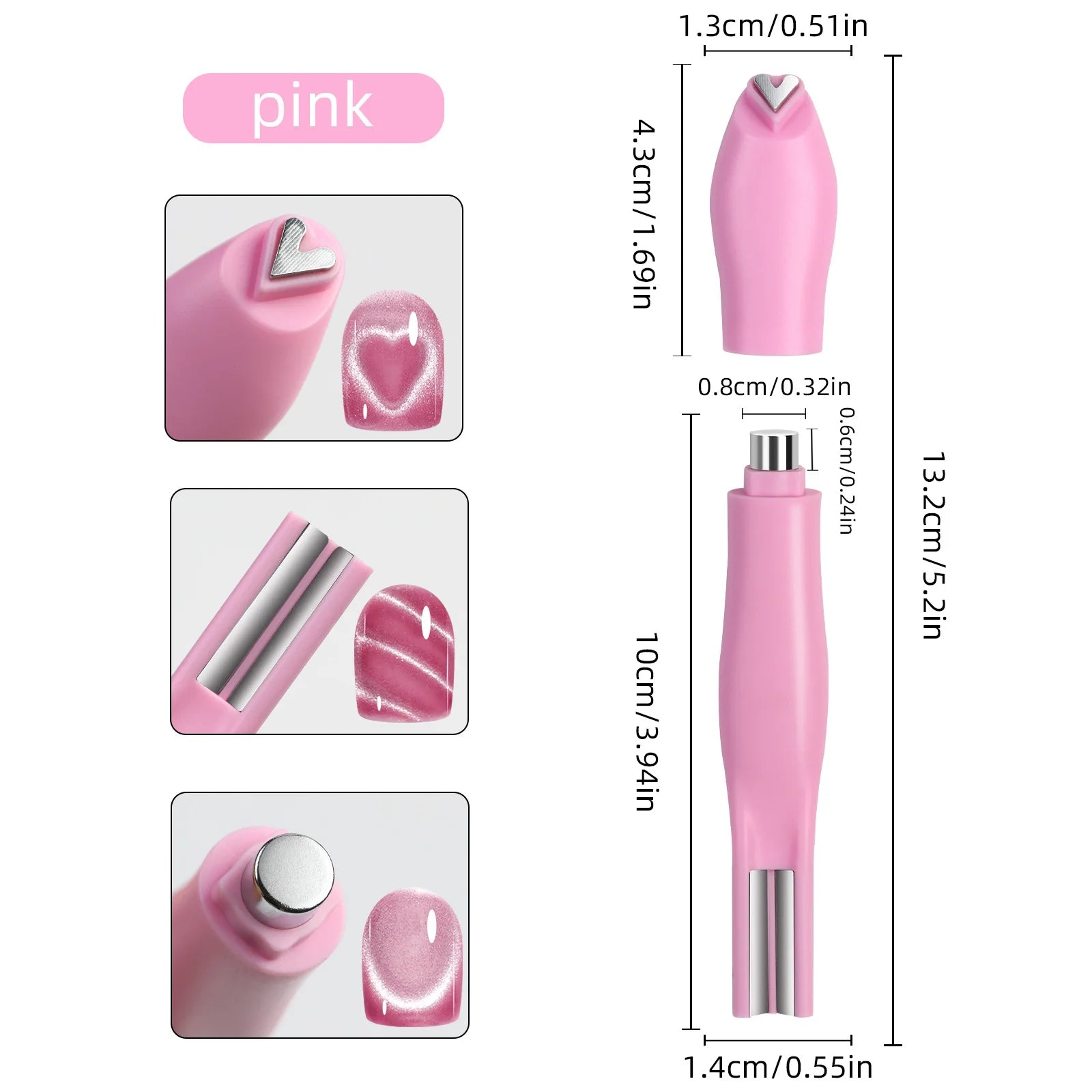 Multi Shape 3 In 1 Cat Eye Magnet Pen Heart Moon Snake French Double Line 1Pc For Magnetic Gel Professional Salon DIY Nail Art Supply