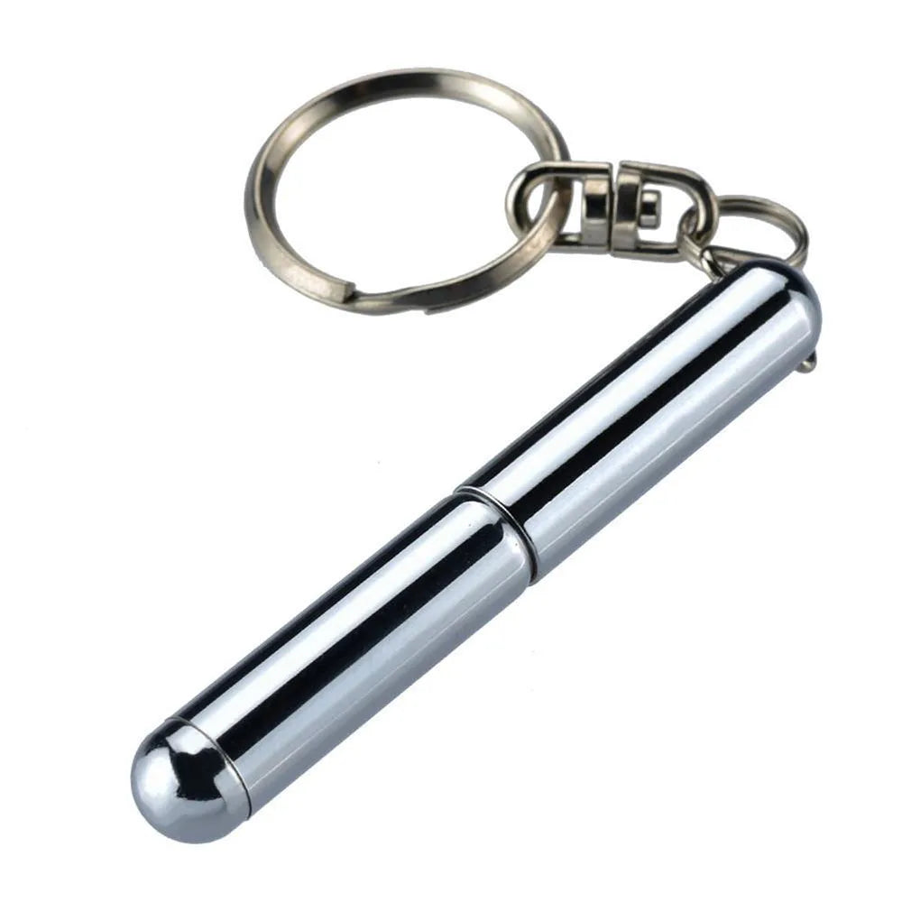 Portable Key Ring Ballpoint Pens Keychain Stainless Steel Telescopic Pen Keyring Telescoping Pen Tool Pendant Decor Gift
