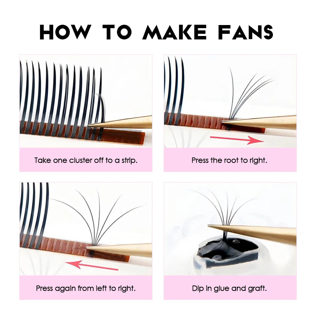 New Style 5D Flora Lashes Extension Mix Length C D Curl Flower Eyelash Premade Wet Look Closed Fan Spikes Lash from MASSCAKU