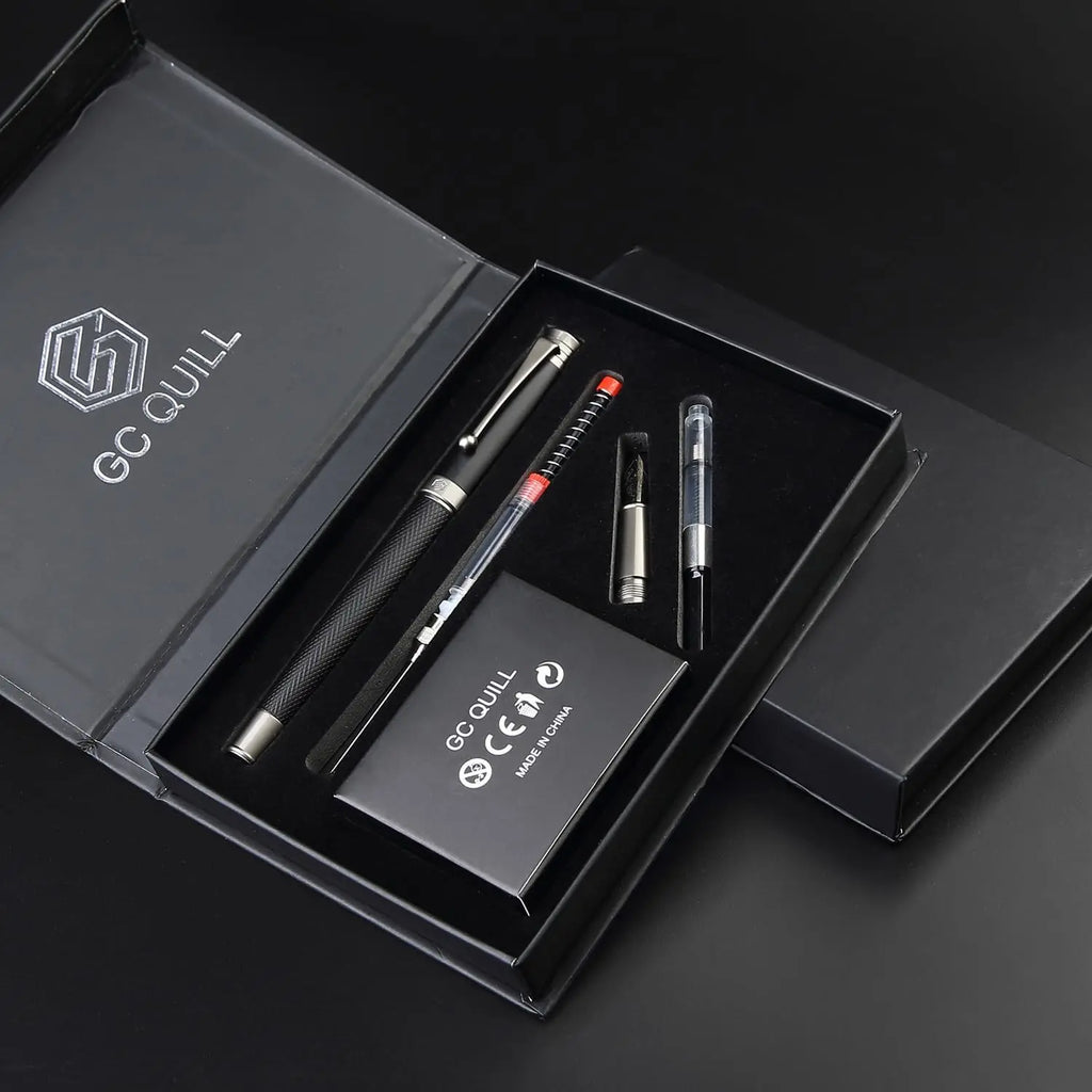Fountain Pen Set with Fine & Medium Nibs, Includes Ink Cartridges, Converter & Syringe Filler for Writing and Calligraphy