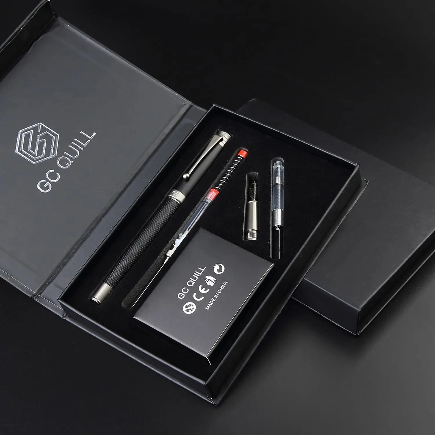 Fountain Pen Set with Fine & Medium Nibs, Includes Ink Cartridges, Converter & Syringe Filler for Writing and Calligraphy