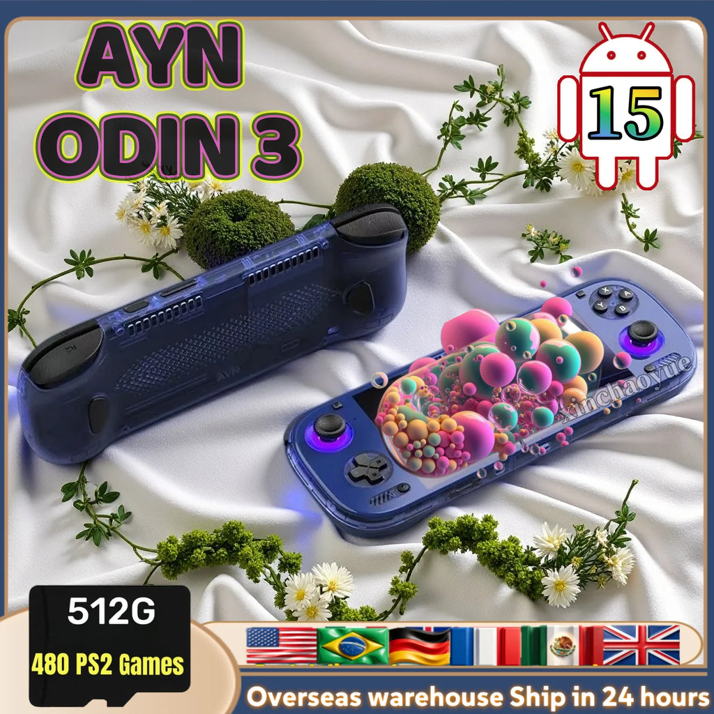 AYN Odin 3 Game Console 6'' 1080P 120Hz AMOLED Screen Handheld With 8000mAh Hall-Effect Joystick Handheld Game Console PSP PS2