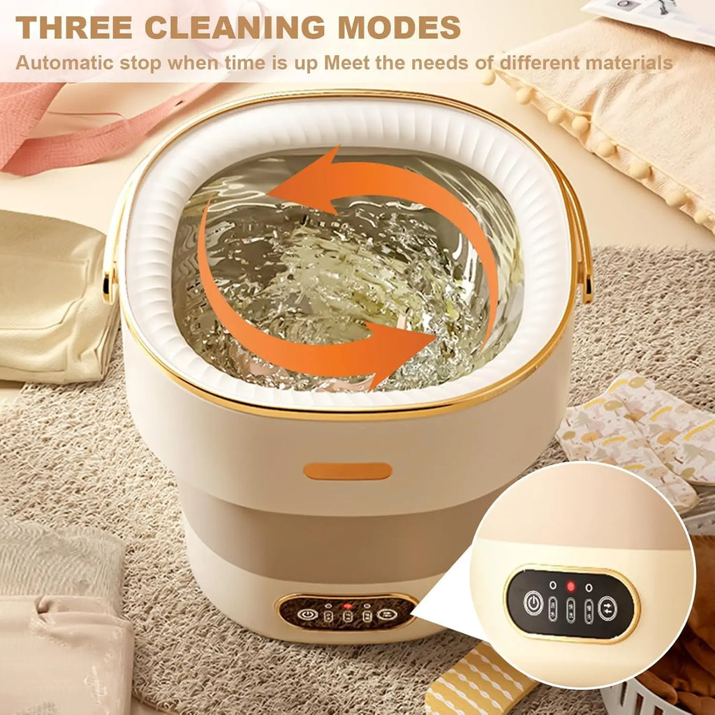 13L Portable Washing Machine for Underwear & Socks, Foldable Mini Washer with 3 Wash Modes and Spin Dryer, for RV and Travel