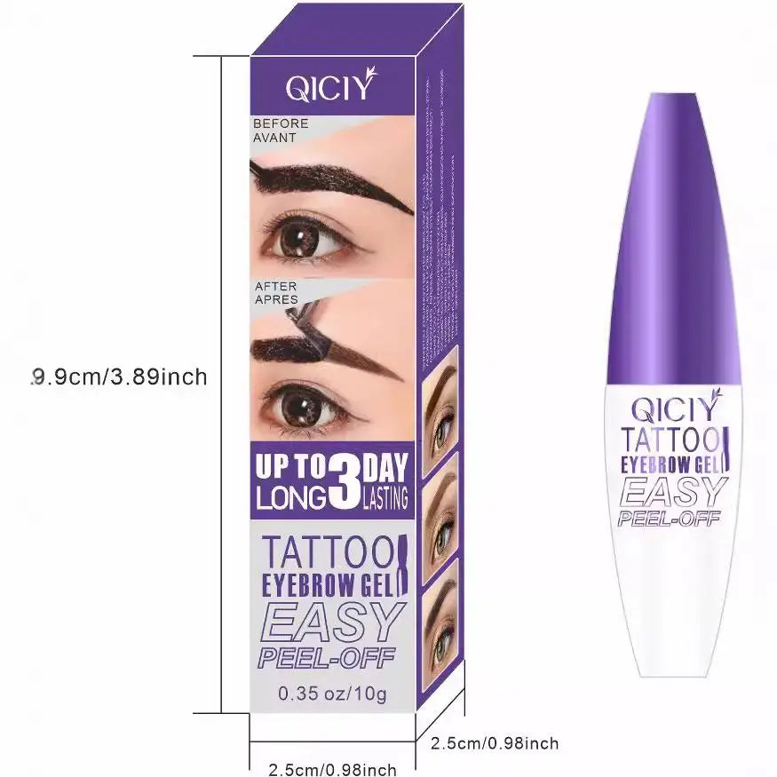 Tattoo Eyebrow Gel, Matte Finish, Long-Lasting Waterproof Eye Makeup Cream,  Natural Brown Shade, Base Primer for Dye 10g