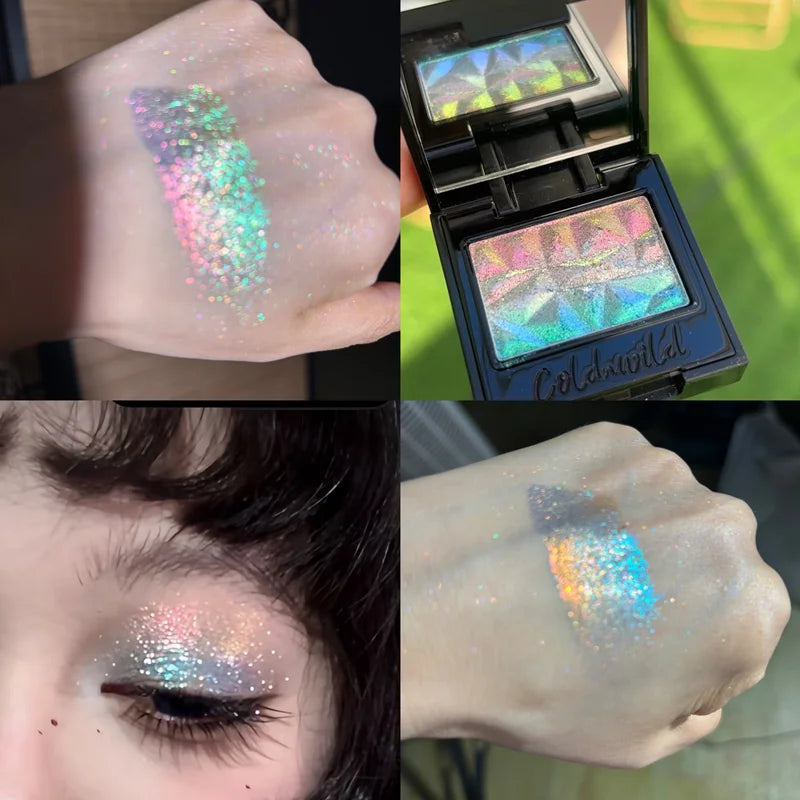 Coldnwild Monochrome Gradual Eye Shadow Chameleon Glitter Highly Pigmented Blue Purple High Concentration Optical Eye Makeup