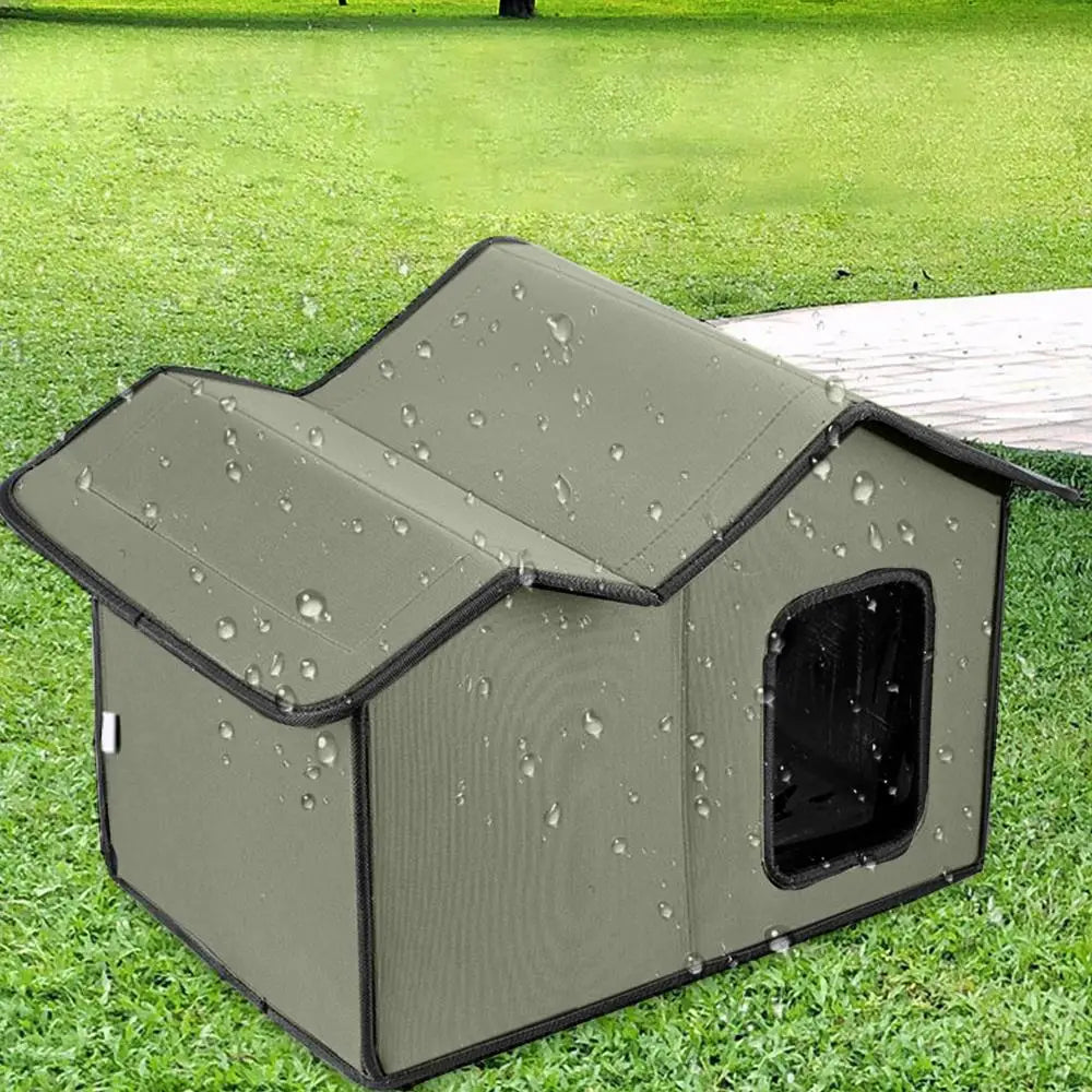 Cat Outdoor House Large Insulated Cat Shelter Waterproof Weatherproof Pet House With Transparent Door Washable Cat Hut For Cat