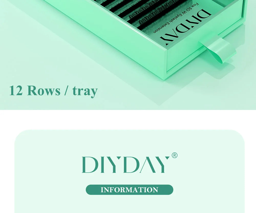 DIYDAY U-shaped 6D Eyelash Extension U-6D W Shape Bloom Dense Faux Lashes U-3D U-4D U-5D Natural Wispy False Mink Eyelashes