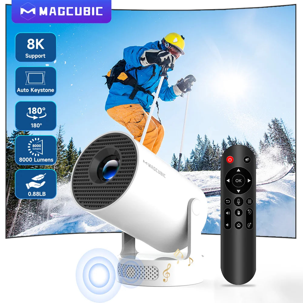Magcubic HY300Pro+ Voice Control Projector 8K Android 14 Beam 8000 Lumens Wifi6 BT5.4 Cinema Outdoor portable add Airmouse