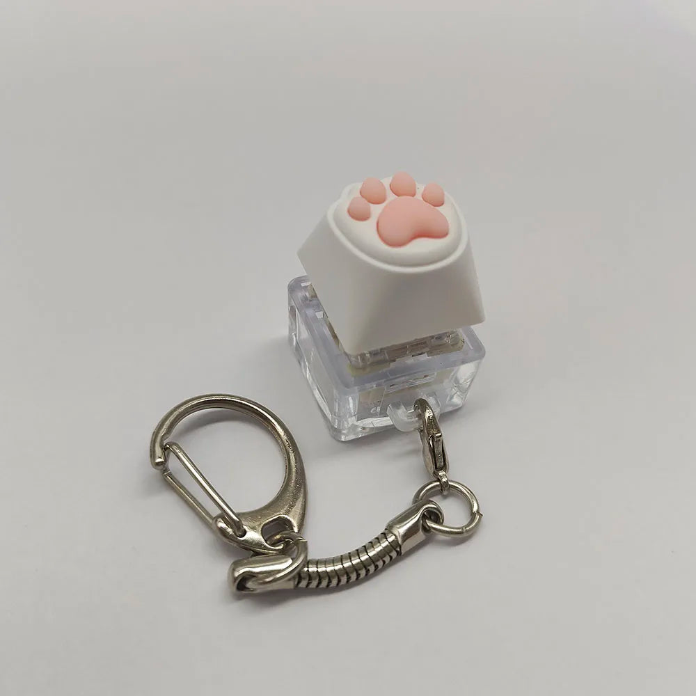 Cute Cat Paw Squishy Keychain - Soft Silicone Stress Relief Toy for Backpack Purse Decor, Fidget Decompression Gift for Cat Lovers Couples Students