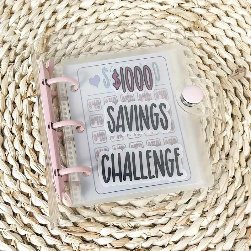 Creative Christmas Gift Money Saving Challenge - $1,000 Savings Binder with Envelope, Durable Glossy PVC