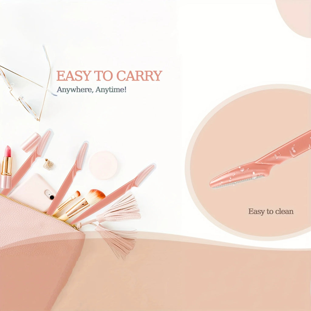 Eyebrow Trimmer 12/30/40/66PCS Brown Eyebrow Razor Safe Face Body Hair Removal Shaver Blades Woman Eyebrow Shaping Knife Razors