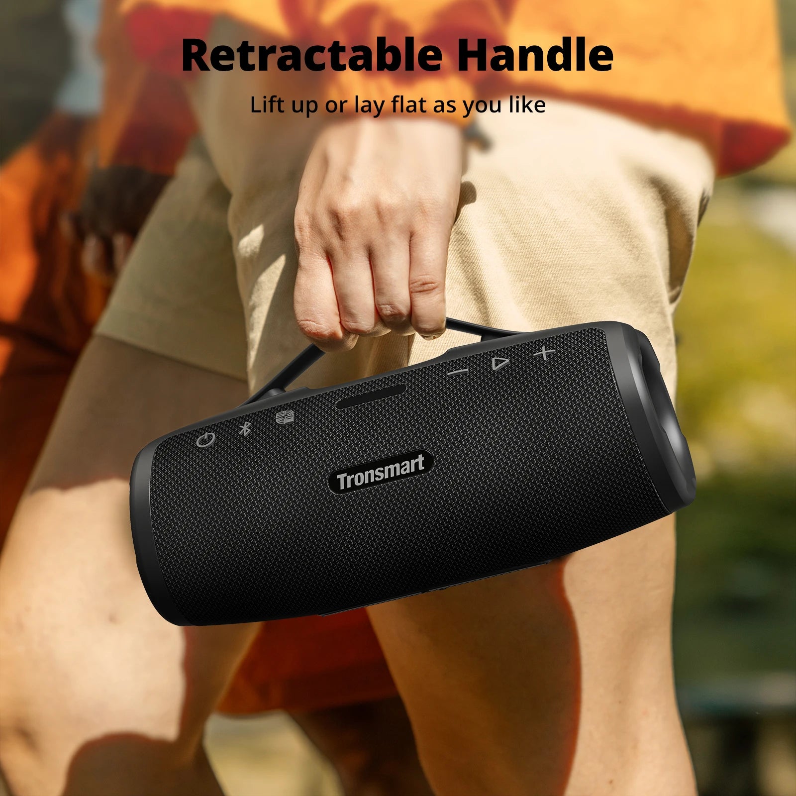 Tronsmart Mirtune S100 Bluetooth Speaker Powerful Speaker with 50W, IPX7 Waterproof, Retractable Handle, Built-in Powerbank