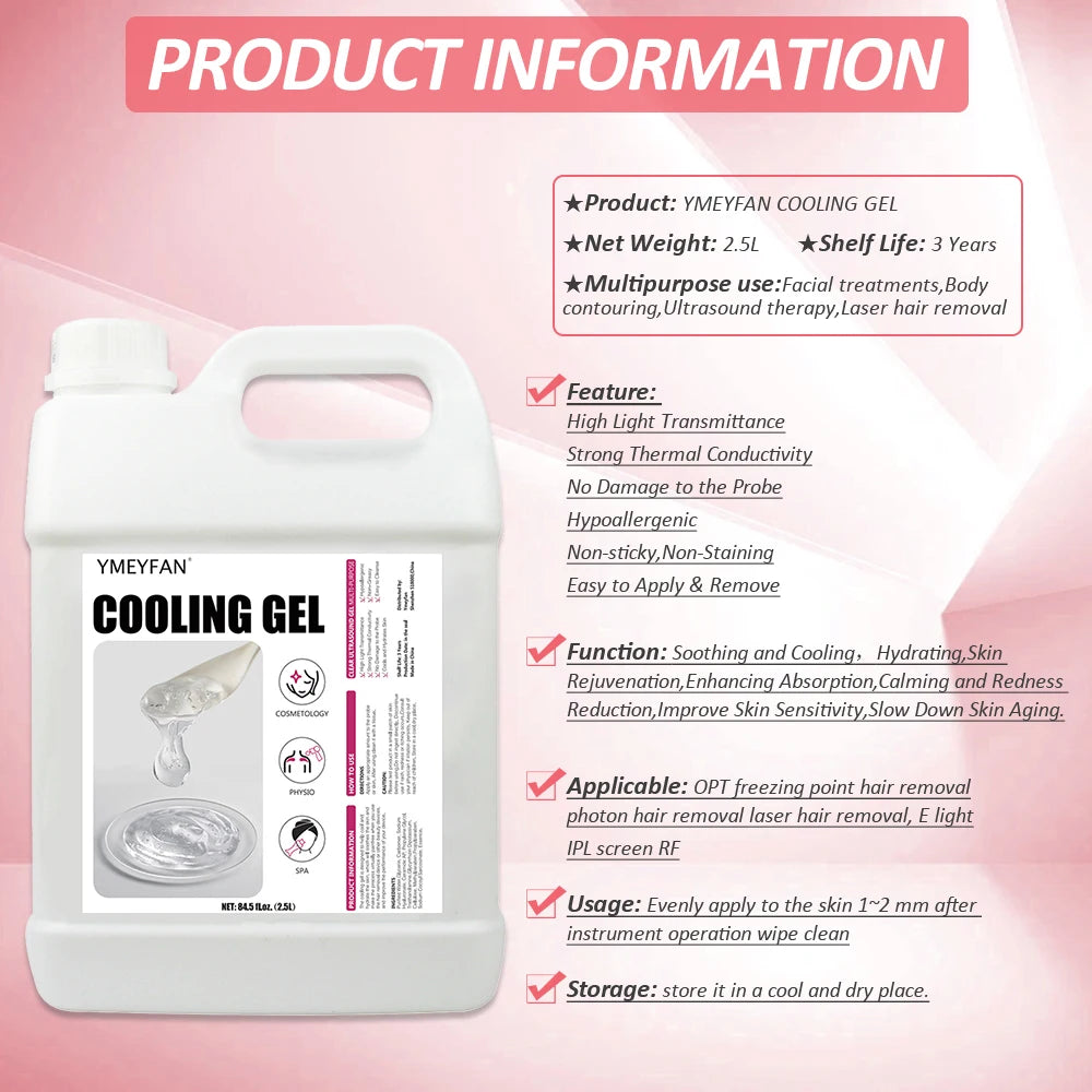 84.5oz Gel Conductor Radiofrecuencia y Cavitacion Conductive Gel Clear for Ultrasonic Machine Face Microcurrent EMS HIFU