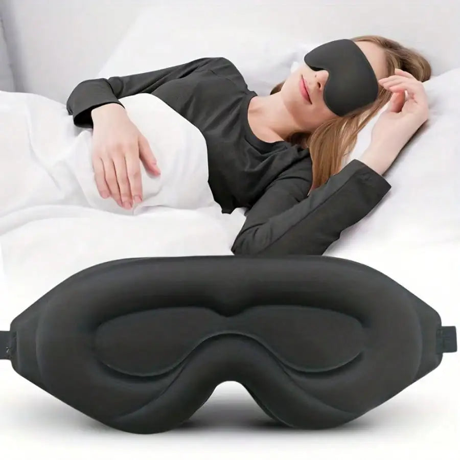 1-Pack 3D Contour Sleep Mask, 100% Blackout, Adjustable Strap, Soft Breathable For Side Sleepers, Travel/Night Shift/Deep Sleep