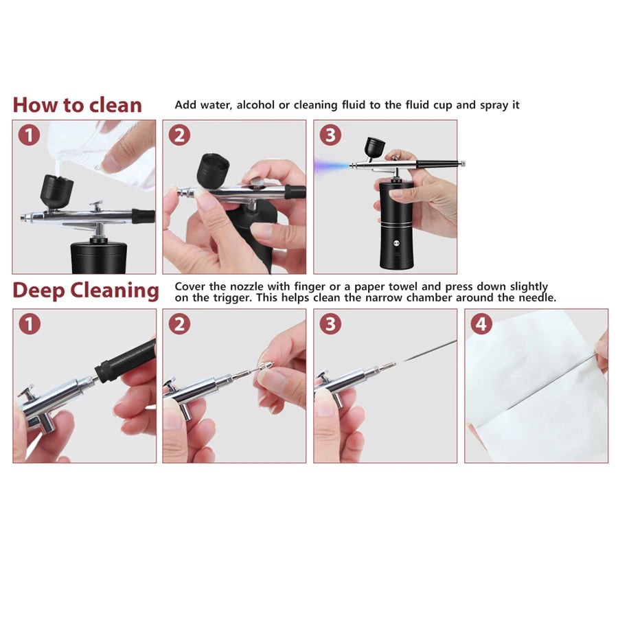 Portable Airbrush Kit With Compressor USB Rechargeable Air Brush For Beauty Painting Nail Art Model  Makeup Face