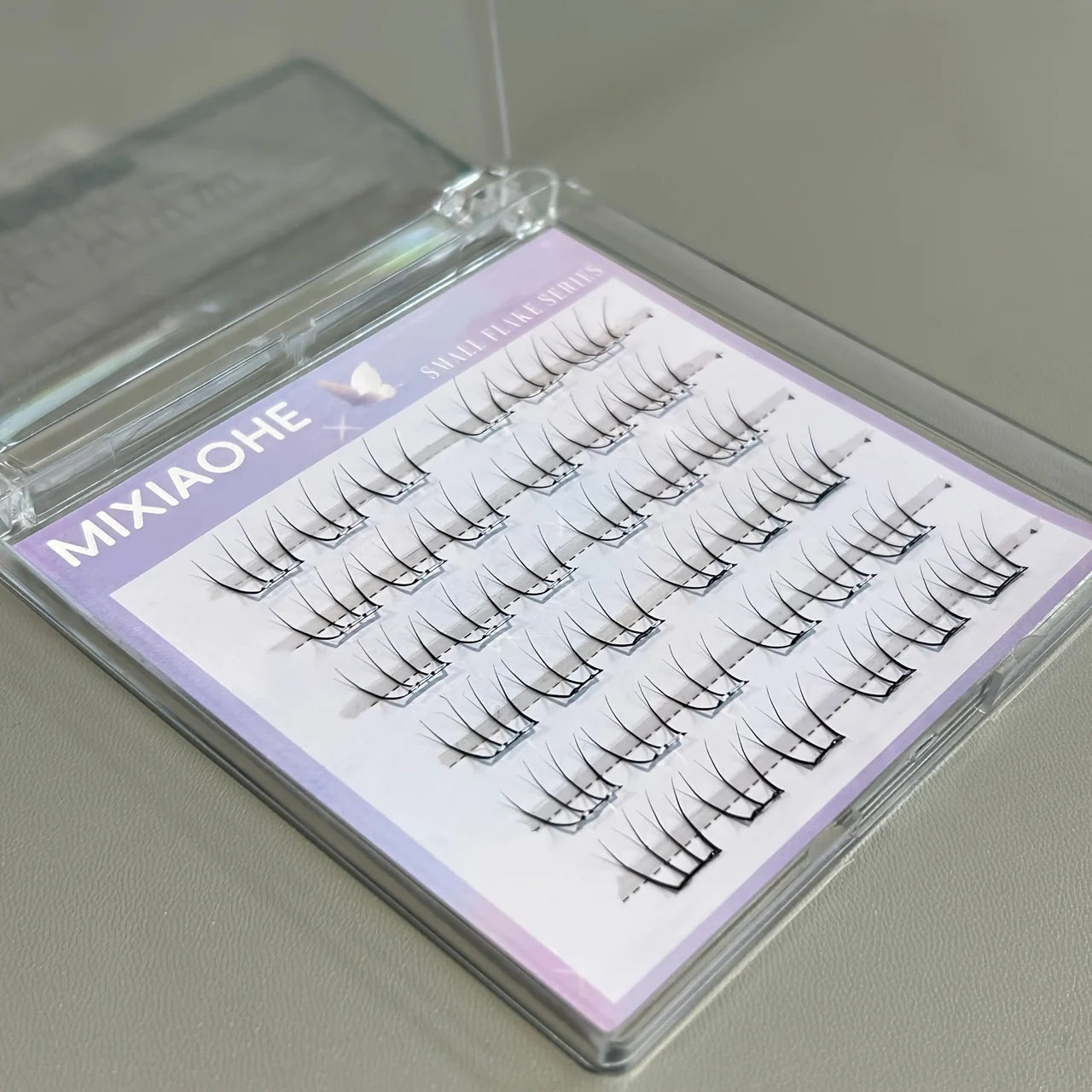 Mixiaohe Short Pear Baby Bend Glueless Eyelashes 100 Clusters C Curl Natural Segmented Lashes for Beginners