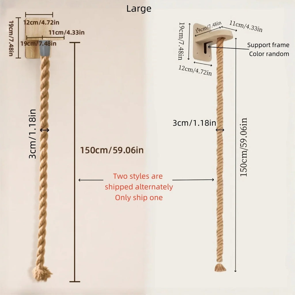 Weysat Cat Tree with 2 x 59.1 Inch Climbing Rope Wall Mounted Cat Climbing Tower Toy with Scratching Post Kitten Rope Ladder