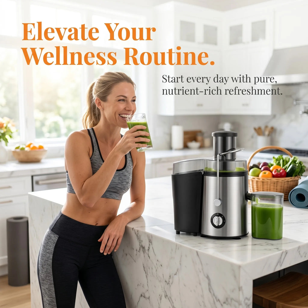 Juicer, 800 Watt Centrifugal Juicer with Wide Mouth 3" Fruit & Vegetable Feed Chute, Easy to Clean, Stainless Steel (Silver)