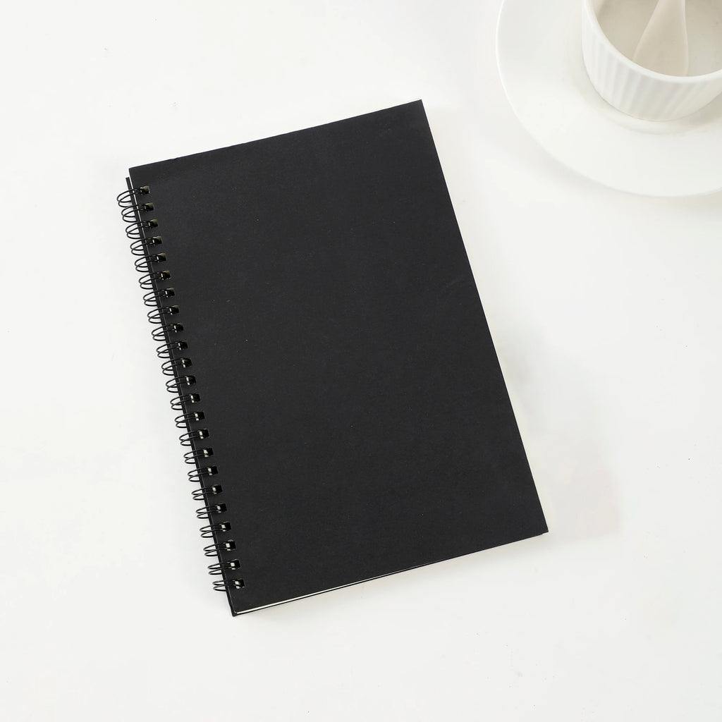 1 Book Retro Spiral Coil Kraft Paper Notebook Sketchbook Painting Diary Drawing Painting Graffiti Office School Stationery