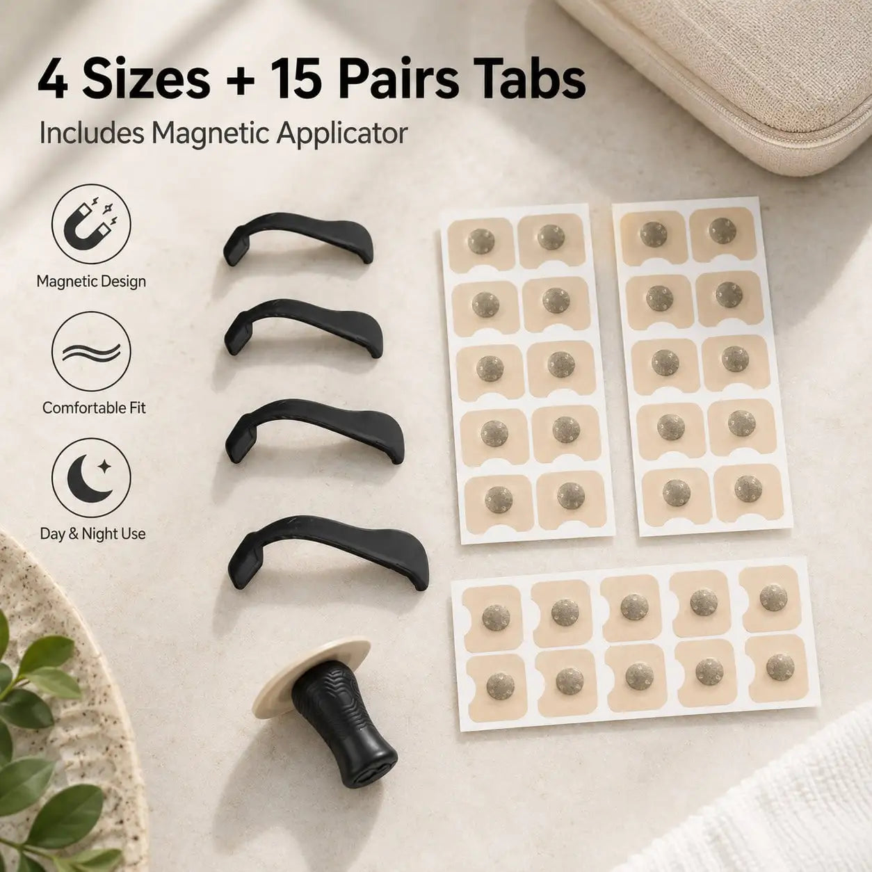 Nose Expander Kit With 30pcs Square Nose Strips & 4pcs Nose Clips, Suitable For Sports, Home, Travel & Business Trips