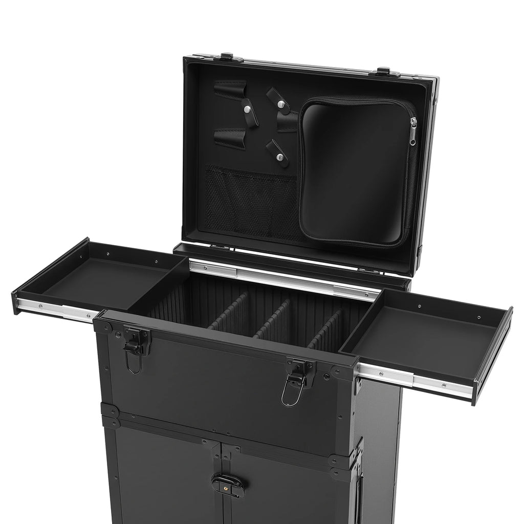31.15inch Professional Rolling Makeup Case 4 Drawers Pro Makeup Artist Cosmetic Train Case Makeup Organizer Travel Case