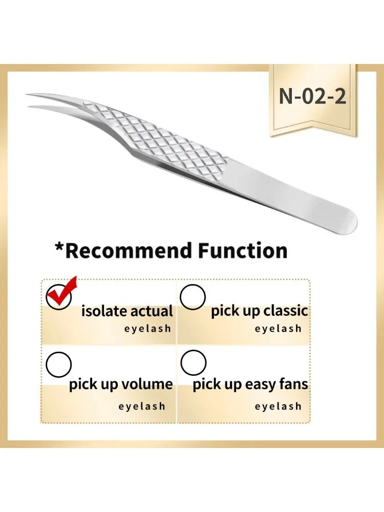 Eyelash extension tweezer volume precise luxury diamond grip 420 stainless steel high quality eyebrow from nagaraku makeup