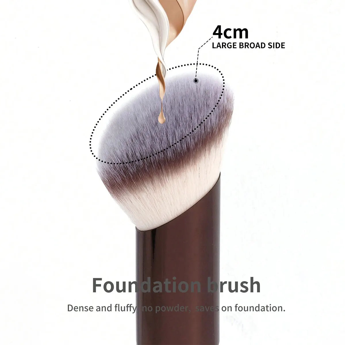 1pc Professional Foundation Brush Set, Beveled Tubular Makeup Brush, Makeup Tools With Soft Fiber For Easy Carrying, Brush For T