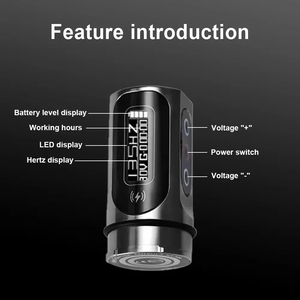 New Professional Tattoo Pen Max Wireless Tattoo Machine with 2Battery Permanent LCD Display Makeup Rotary Tattoo Pen